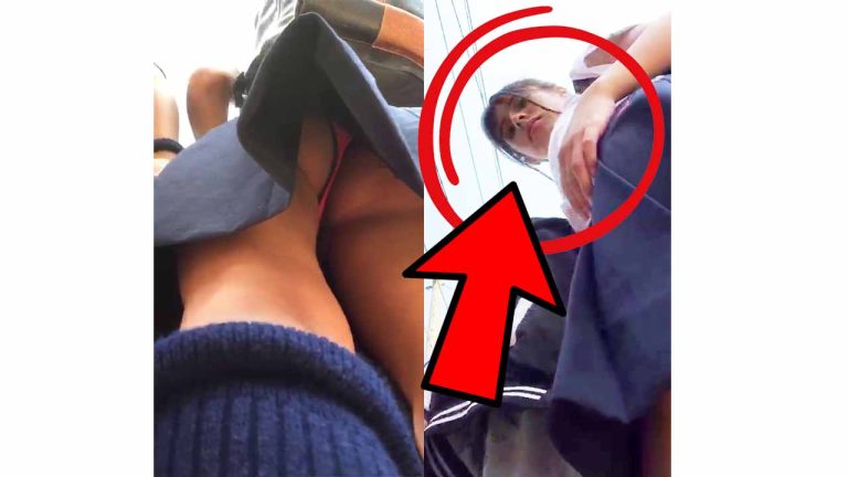She Caught Me - Schoolgirl Upskirt Pink Panties