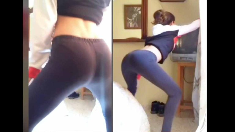 Teen girl with tight butt dirty dancing at home - homemade video