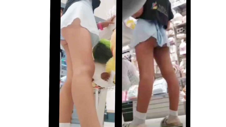 REAL VOYEUR - TEEN WEARING A VERY SHORT SKIRT IN THE SOUVENIR SHOP