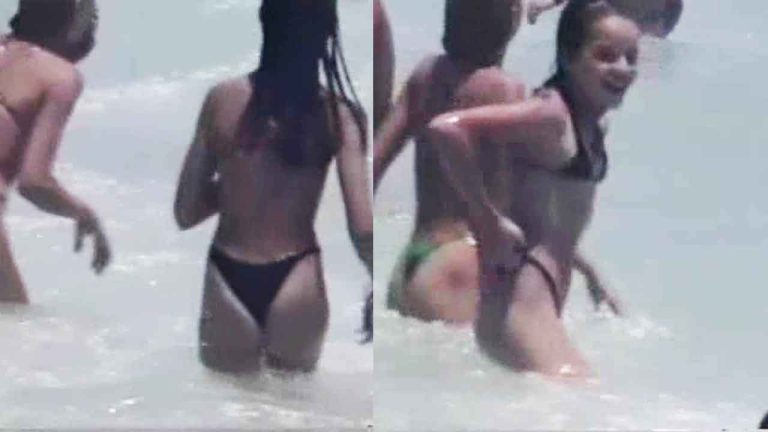 Real Voyeur - 2 sisters on the beach in tight bikinis
