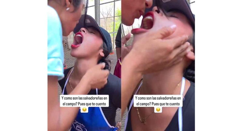 Salvadoran teen girls play a strange game of spitting in the mouth