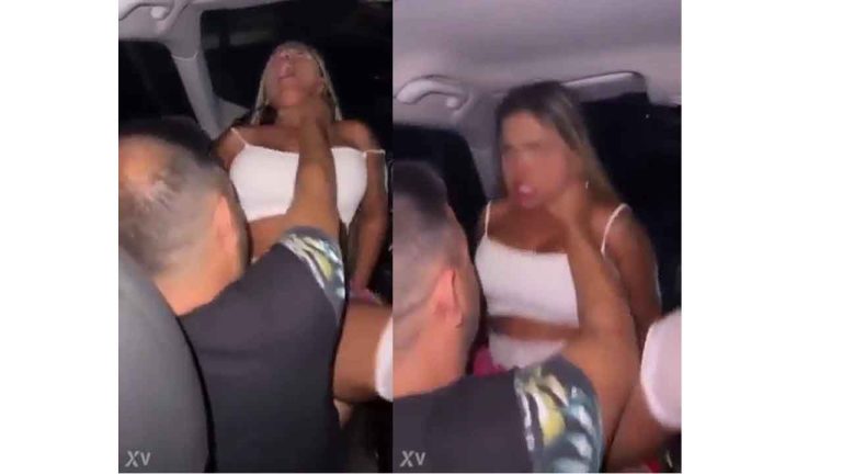 fucking and choking a whore in the car