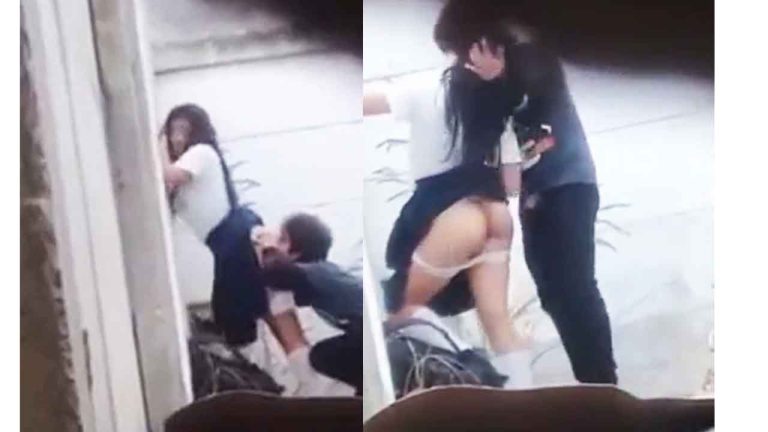 CAUGHT FUCKING AT SCHOOL A STUDENT GIRL GETS FUCKED FOR A MOMENT