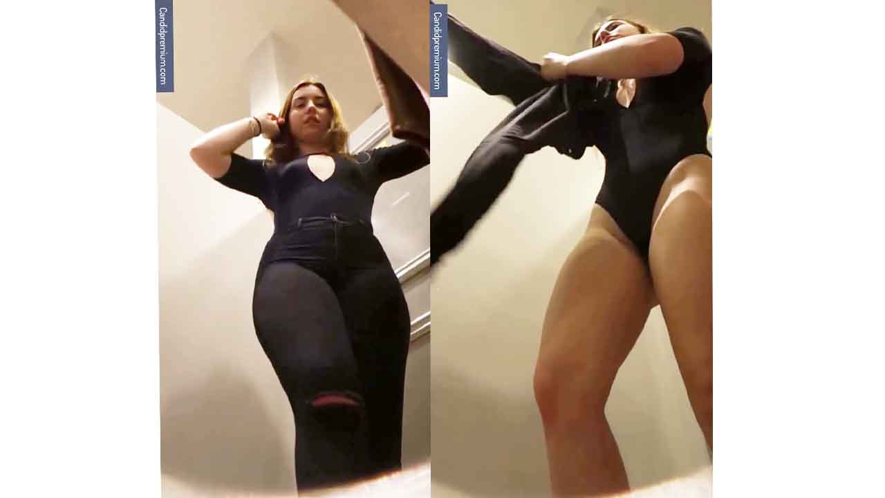 Cute American Teen in a Clothing Store Dressing Room - Voyeur - Hidden Camera