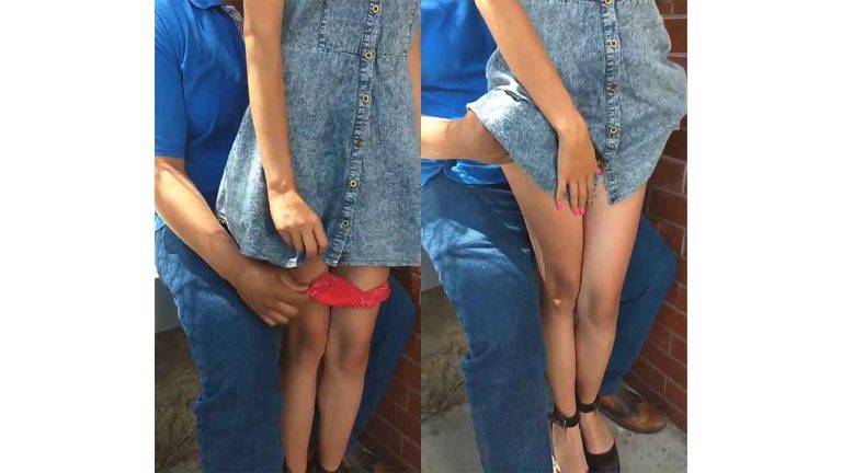 Family incest - Teen girl is stripped of her underwear by her uncle