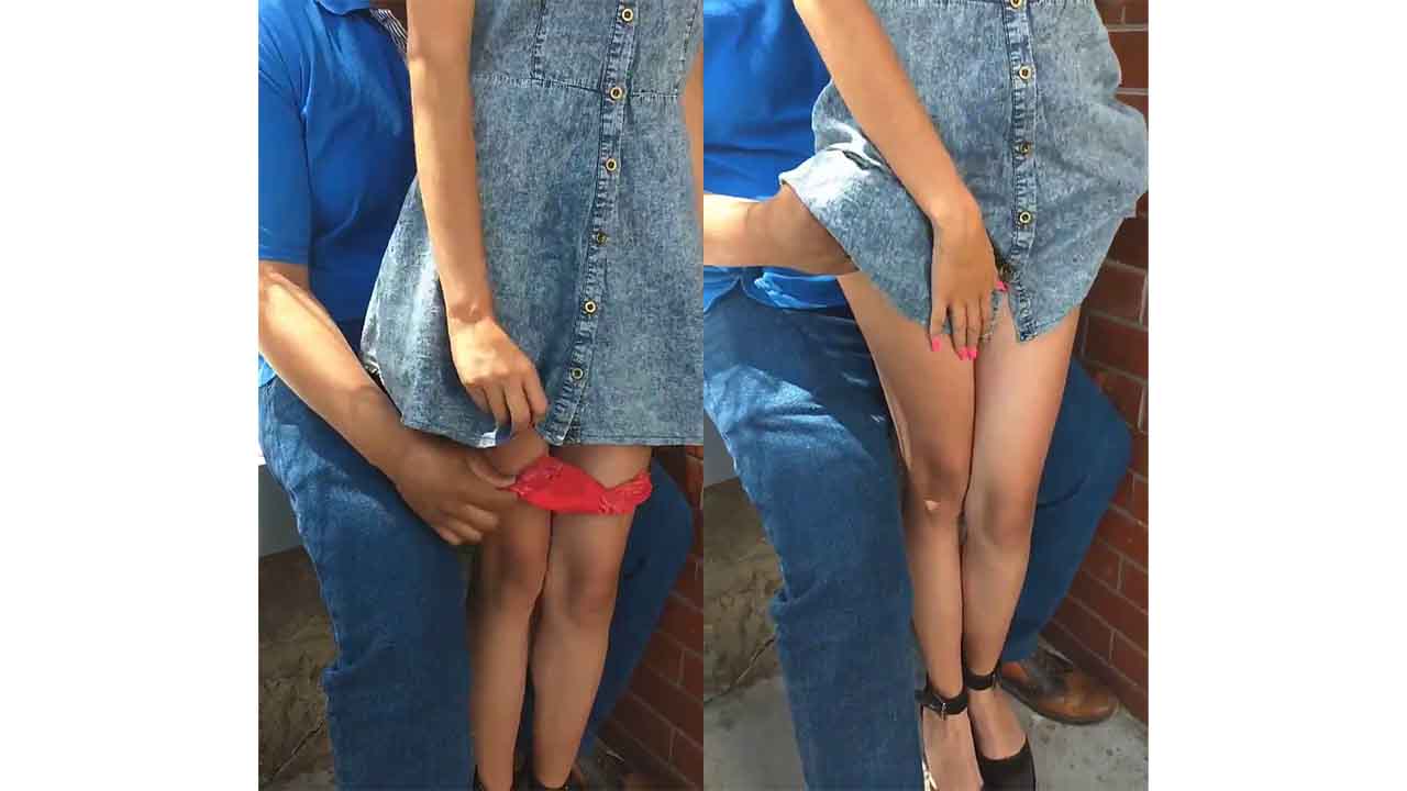 Family incest - Teen girl is stripped of her underwear by her uncle
