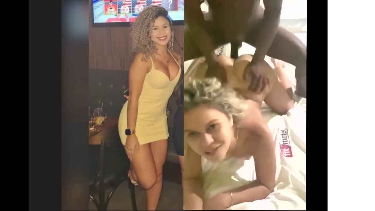 He met her in a bar - Colombian woman gets fucked by a black man Loira peituda tomou gozada depois do pagode