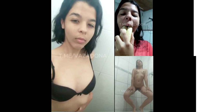 Perverted teen in the bathroom puts two bananas in her mouth. COMPILATION OF AMATEUR PORN VIDEOS.