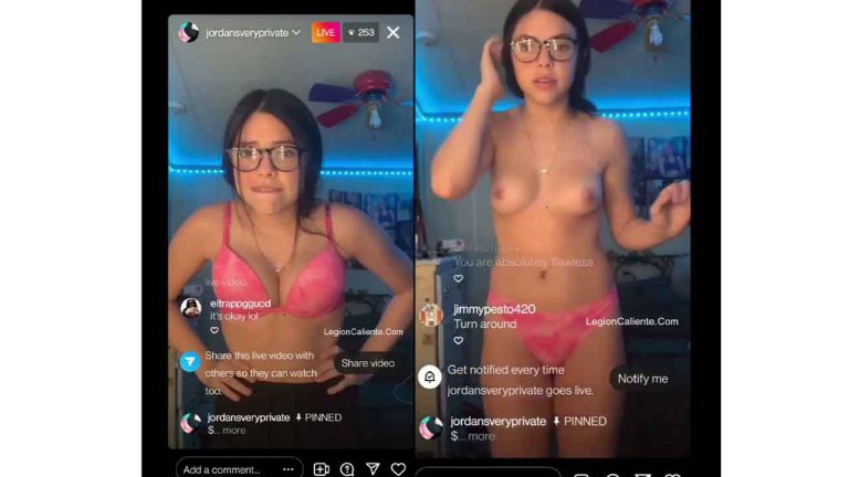 Pretty nerdy girl wants to be an influencer and shows off her boobs on Instagram to keep her views.