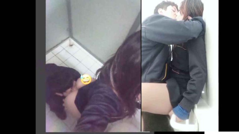 Schoolgirl locked in the bathroom she sits on her friend's face