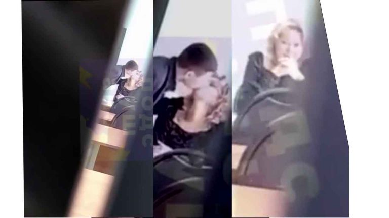 Teacher caught kissing her student - hidden camera