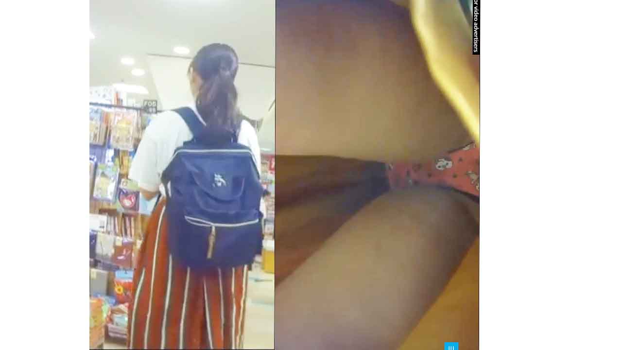 Upskirt nerdy teen in the library HIDDEN CAM