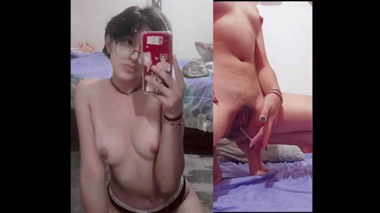 NERDY TEEN SHOWS HER WET AND SLIMMY PUSSY