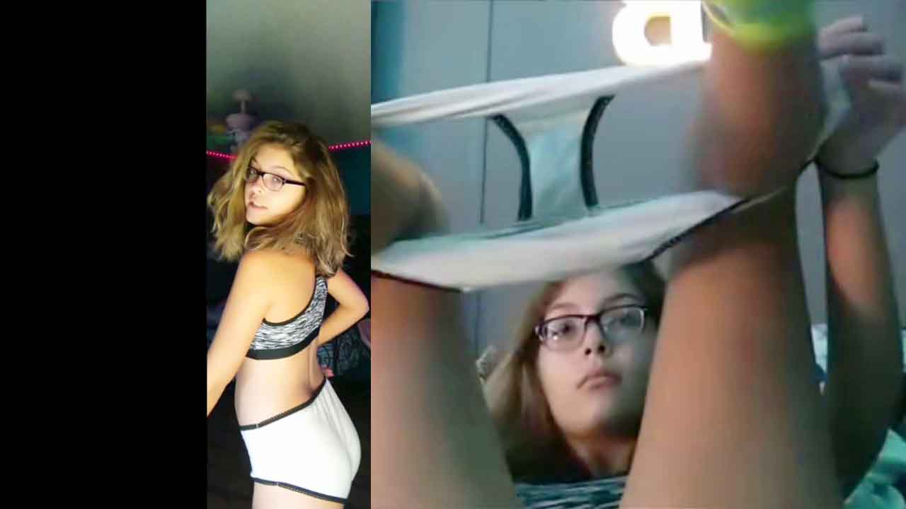 Nerd Russian Teen Wearing White Panties