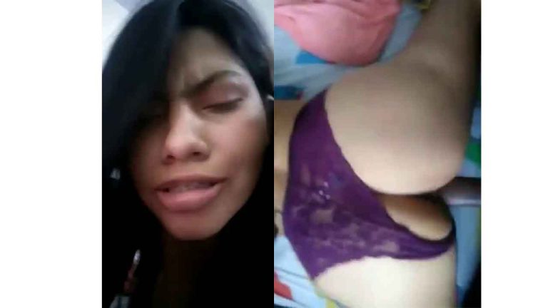 Peruvian teen screams loudly and moans loudly