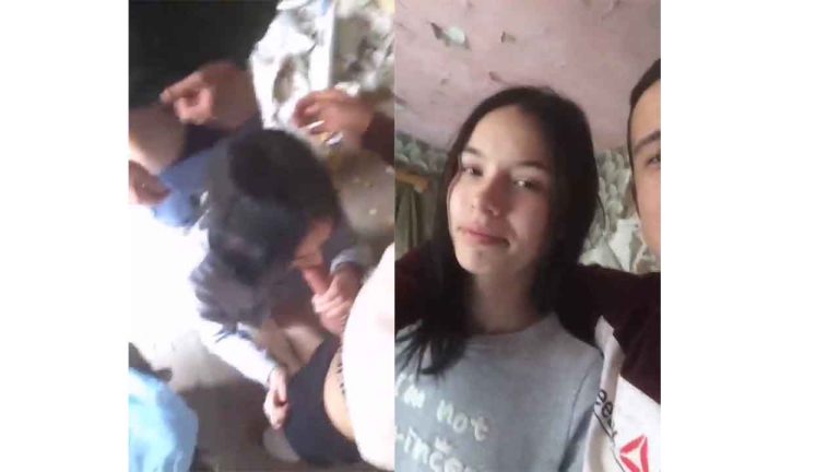 American teen slut sucking two twins' cocks