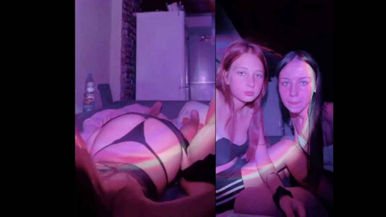 Sleepover with two Russian sisters at night LIVESTREAMING