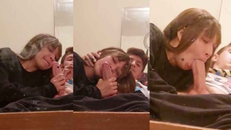 Argentine teen sucking her boyfriend's big cock
