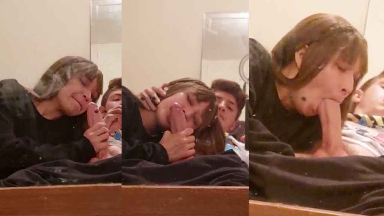 Argentine teen sucking her boyfriend's big cock