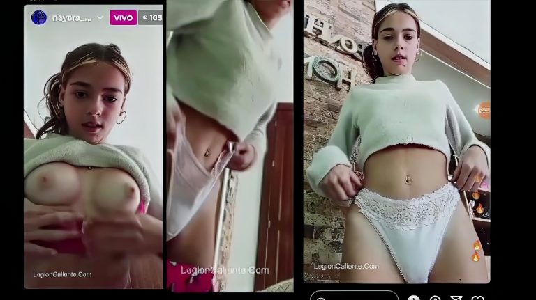 Spanish teen really enjoys showing tits and ass in livestreaming