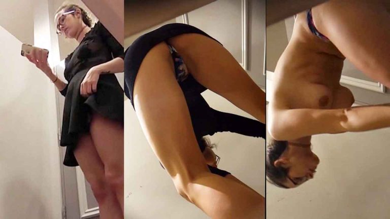 WOMEN'S DRESSING ROOM - TEEN IN MINISKIRT - VOYEUR HIDDEN CAM