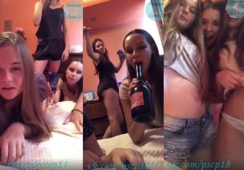 3 YOUNG RUSSIAN GIRLS, ALCOHOL MAKES THEM HORNY
