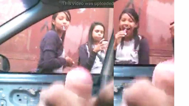 flash dick at schoolgirls while they were waiting for the school bus