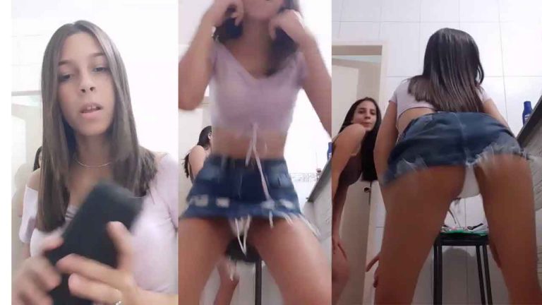 Horny teen lets them see her panties live